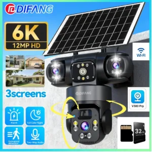 V380 Pro WiFi Triple Screens Solar Camera CCTV AOV 4G LTE Sim Card Video Surveillance Solar IP Camera PTZ 4G Security Protection — image 11