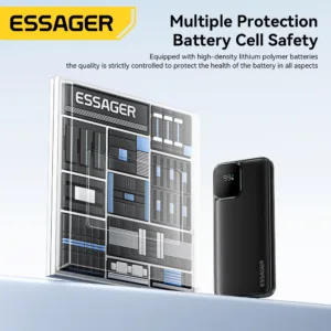 Essager Portable Power Bank 20000mAh with Two Built-in Cables External Battery PD 22.5W Fast Charging For iPhone 17 16 15 Xiaomi — image 5