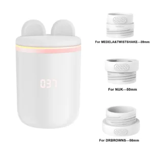 BornBL N1S Portable Baby Bottle Warmer, Fast Heating Travel Milk Warmer, 8800mAh Breastmilk Warmer On The Go with 3 Adapters