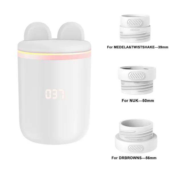 BornBL N1S Portable Baby Bottle Warmer, Fast Heating Travel Milk Warmer, 8800mAh Breastmilk Warmer On The Go with 3 Adapters