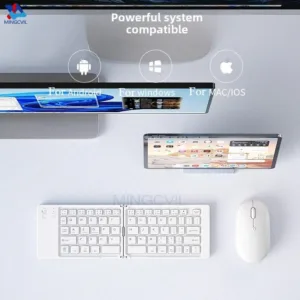 MINGCVIL Mini Foldable Wireless Keyboard Slim Portable Bluetooth Keyboard Rechargeable Folding Keyboard for IOS Windows Android — image 2
