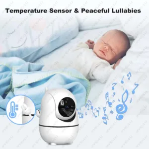 5 Inch Video Baby Monitor With Camera PTZ Zoom Babyphone Cam Security Protection Surveillance Cameras Temperature Sensor Lullaby — image 5