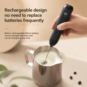 Wireless Milk Frother Electric Type-C Handheld Blender Stainless Steel Mini Coffee Maker Whisk Mixer For Coffee Cappuccino Cream — image 3