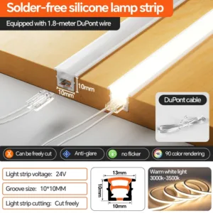 24V Neon LED Strip Light 2PIN Dupont Connector Cuttable 3-Color Optional Flexible for Kitchen Cabinet Closet Shelf Backlight — image 7