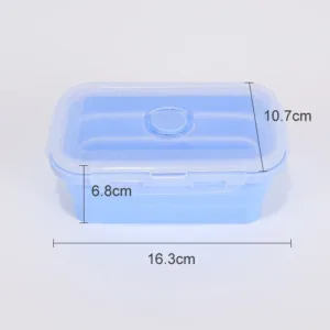 Collapsible Food Storage Containers Foldable Silicone Lunch Containers with Lids, Rectangle Collapsible Bowls Round Food Bowls — image 32