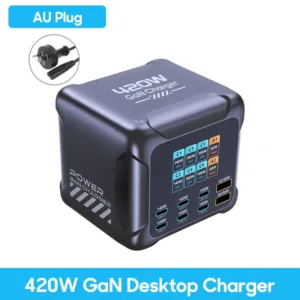 Ubigbuy 420W GaN Charger PPS PD3.1 140W USB Type C Charger Digital Display Fast Charging Station for MacBook iPhone 17 Samsung — image 10