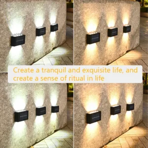 Solar LED Light, Outdoor Waterproof Wall Lamp, Dusk to Dawn Fence Lighting for Garden Courtyard Porch Walkway Camping Decor — image 4