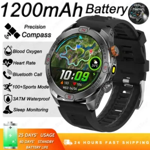 ChiBear Genuine Military Smart Watch Men: 1200 mAh Battery Compass GPS Sports Outdoor Watch Bluetooth Call Smartwatch 2026 New — image 16