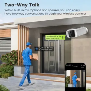 2K Solar Security Camera Wireless Outdoor 2.4/5G WiFi Cameras for Home with Fix Solar Panel Two-Way Talk Waterproof Surveillance — image 3