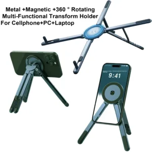 Foldale Magnetic Phone Holder Multi Form Adjustable Desktop Tablet Stand for iPhone 17~12 Tripod Handheld Mount Laptop Bracket — image 2