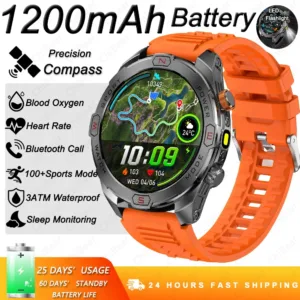 ChiBear Genuine Military Smart Watch Men: 1200 mAh Battery Compass GPS Sports Outdoor Watch Bluetooth Call Smartwatch 2026 New — image 15