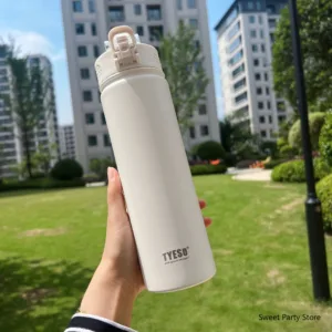 Tyeso 600/750ML Stainless Steel Vacuum Flask With Straw Car Thermal Cup Sports Water Bottle Travel Insulated Cup Thermal Mug — image 17