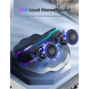 WISETIGER Speaker Outdoor Portable IPX7 Waterproof Sound Box BT5.3 Louderspeaker Stereo with 25W Colorful Light Surround Speaker — image 5