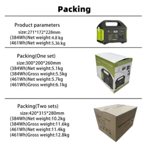 500W Portable Power Station Eg010Li, 307/384/461Wh LiFePO4 Solar Generator with PD/QC3.0, 90W Solar Input for Home Outdoor Emerg — image 13