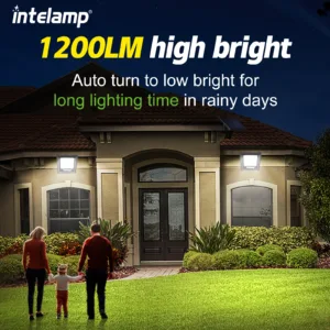 intelamp 4400mah 2 Pack Outdoor Solar Light Solar Lamp Waterproof Street Light Security Flood Lights For Garden Yard Patio Porch — image 2