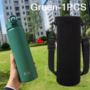 Tyeso 600/750ML Stainless Steel Vacuum Flask With Straw Car Thermal Cup Sports Water Bottle Travel Insulated Cup Thermal Mug — image 16