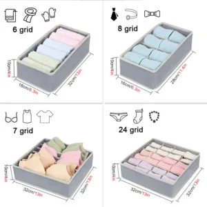 Organizer For Underwear Socks Bra Pants Scarf Tie Storage Box Wardrobe Drawer Organizers Foldable Case For Underwear Organizer — image 4