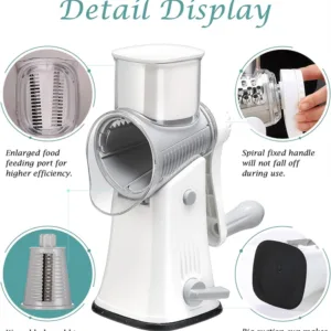 LMETJMA 5 in 1 Rotary Cheese Grater Shredder Kitchen Mandoline Vegetable Julienne Slicer Waffle Cutter Nut Chopper JT247 — image 19