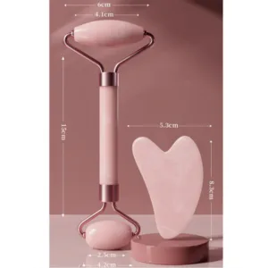 Face And Neck Massager Roller and Guasha Board Resin Non-rose Crystal Jade Roller Beauty Double-ended Massage Skincare Tools — image 6