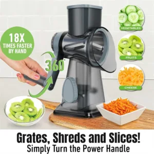 LMETJMA 3 in 1 Rotary Cheese Grater Versatile Manual Vegetable Slicer Peanut Nuts Grinder Cheese Vegetable Shredder Clear JT242 — image 16