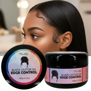 Black Castor Oil Edge Control, MELAO Strong Hold Edge Control Gel, for Natural & Textured Hair, Defines Hairline, Smoothes Holds — image 6