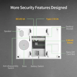 Staniot 7 Inch Touch Screen Smart Alarm Panel WiFi Tuya Home Security System 4G Remote App Control Wireless Home Burglar Alarm — image 3