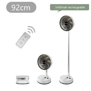 HOMEFISH Portable Oscillating Standing Fan with Remote Controller Foldable Rechargeable Battery Powered Pedestal Fan for Camping — image 7