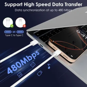 1.8M USB C to Type C Fast Charging Cable for Xiaomi Huawei Samsung Iphone 17 16 15 Series 60W Safe and Efficient Charger Line — image 5