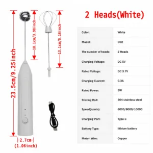 Wireless Milk Frother Electric Type-C Handheld Blender Stainless Steel Mini Coffee Maker Whisk Mixer For Coffee Cappuccino Cream — image 13