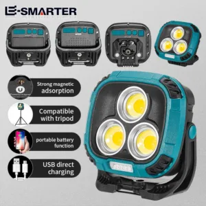 Powerful LED Flashlight Power Bank USB Rechargeable Torch Light Strong Magnetic Adsorptio High Power Flashlight Lantern