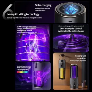 Electric Mosquito Killer Lamp Insect Fly Trap Camping Outdoor Light USB Solar Charging Mosquito Killer Insect Repellent 2025 — image 6