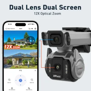 LS VISION 10MP Dual Screen 4G AOV Solar Camera 12X Optical Zoom Outdoor 24/7 Video Recording Auto Zoom Tracking Security Cameras — image 2
