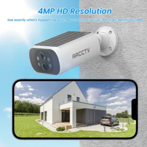 ARCCTV 2K Wireless Solar Camera Outdoor Surveillance Integrated Battery Wifi Camera Humanoid Detection Flash Alarm Night Vision — image 2