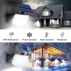 Solar Lights Outdoor 234LED 3 Modes Motion Sensor Flood Lights with Remote IP65 Waterproof Security Solar Lights for Outside — image 5