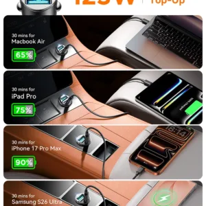 Joyroom 125W Car Charger AFC PPS QC PD Fast Charging For Tablets iPhone 17 16 15 14 Samsung Xiaomi HUAWEI Mini Car Phone Charger — image 2