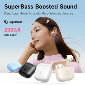 Baseus Bass BS2 Lite True Wireless Earbuds Bluetooth 6.0 Semi-in-Ear Earphones 2-Mic AI ENC 40H Playtime IP55 SuperBass Ear buds — image 2