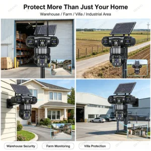 V380 Pro WiFi Triple Screens Solar Camera CCTV AOV 4G LTE Sim Card Video Surveillance Solar IP Camera PTZ 4G Security Protection — image 3