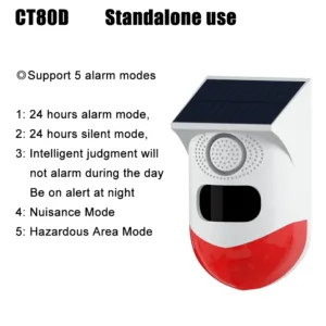Outdoor Solar PIR Infrared Alarm Smart WiFi Siren Waterproof Wireless 433MHz Burglar Strobe Sensor Multiple Versions Available — image 7