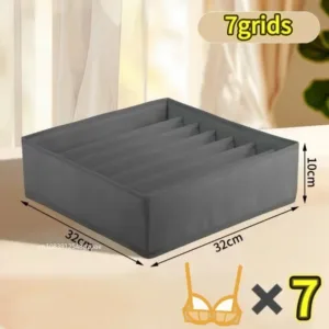 4pcs/1set Underwear Storage Box Foldable Non-woven Storage Box Six-piece Set Underwear Bra Socks Drawer Storage Finishing Box — image 10