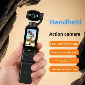 4K Handheld Gimbal Action Camera HD 180° Rotatable Lens Anti-shake Pocket Vlog Camera with Fill Light for Outdoor Sports — image 6