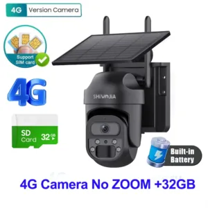 SHIWOJIA 15X ZOOM Solar Camera 4G 12MP Three Lens 360° View 5W Solar Panel Security Outdoor PTZ IP Camera 7800mAh Battery UBOX — image 11