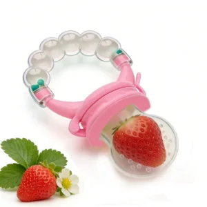 Baby Fruit Feeder Pacifier, Silicone Baby Food Feeder for Teething, BPA Free Infant Feeder Teether with Rattle, Fresh Fruit & Pu — image 5