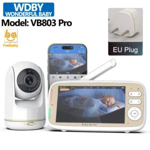 5 Inch Baby Monitor 3x Zoom PTZ Cam APP+monitor Dual Control WIFI Electronic Baby Sitter Two Way Audio Night Vision Baby Phone — image 9