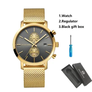HANNAH MARTIN Brand Top Men Watch Black Stainless Steel Fashion Waterproof Sports Multifunctional Quartz Watch Relogio Masculino — image 22