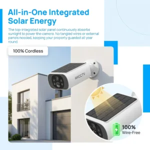 ARCCTV 2K Wireless Solar Camera Outdoor Surveillance Integrated Battery Wifi Camera Humanoid Detection Flash Alarm Night Vision — image 4