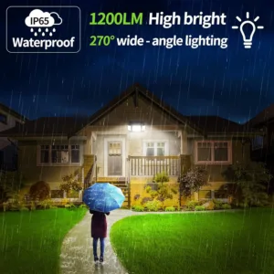 intelamp 6000mah Outdoor Solar Light Security Flood Light Spotlight Larger Solar Panel Two Motion Sensor For Garden Yard Garage — image 6