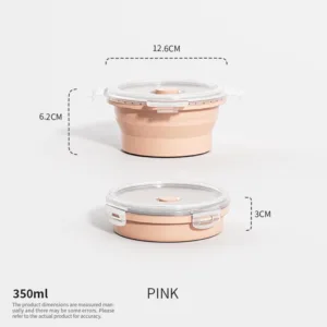 Collapsible Food Storage Containers Foldable Silicone Lunch Containers with Lids, Rectangle Collapsible Bowls Round Food Bowls — image 22