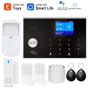 Alarm System for Home WIFI GSM Security Alarm Host Ant-theft with Door Gap PIR Motion Sensor Tuya Smart App control work Alexa — image 21