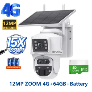SHIWOJIA 15X ZOOM Solar Camera 4G 12MP Three Lens 360° View 5W Solar Panel Security Outdoor PTZ IP Camera 7800mAh Battery UBOX — image 12