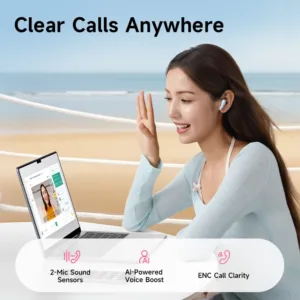 Baseus Bass BS2 Lite True Wireless Earbuds Bluetooth 6.0 Semi-in-Ear Earphones 2-Mic AI ENC 40H Playtime IP55 SuperBass Ear buds — image 5